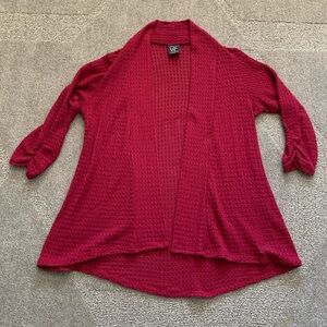 CKW-Crew Knitwear Cranberry 3/4 sleeve Collared Cardigan